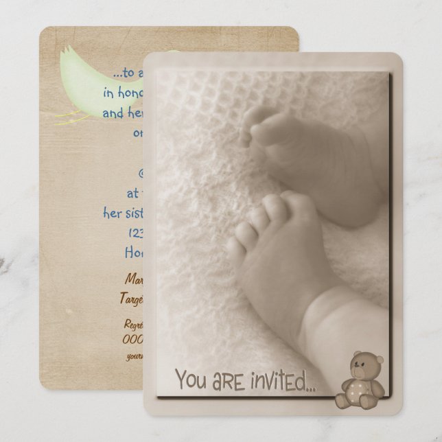 Baby Boy Shower Invitation (Front/Back)