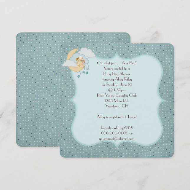 Baby Boy Shower Invitation (Front/Back)