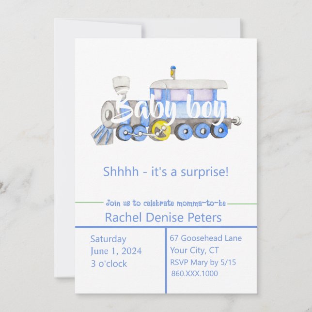 Baby Boy Shower Invitation (Front)