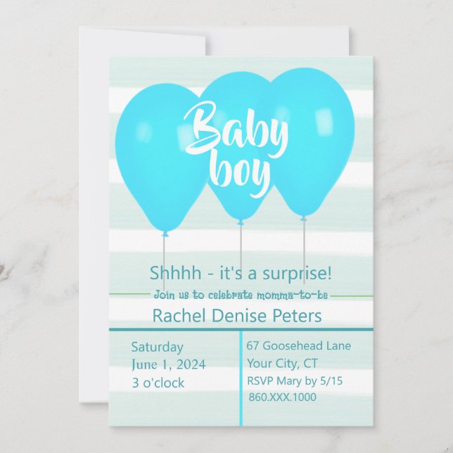 Baby Boy Shower Invitation (Front)