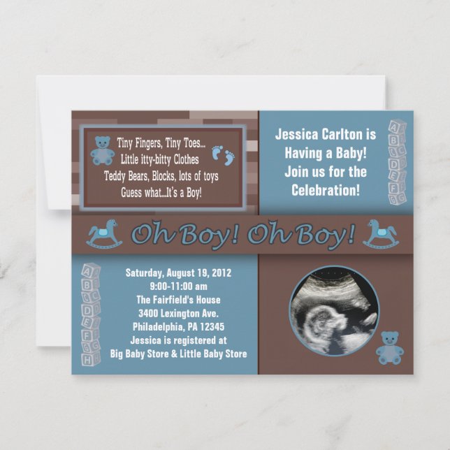 Baby Boy Shower Invitation (Front)