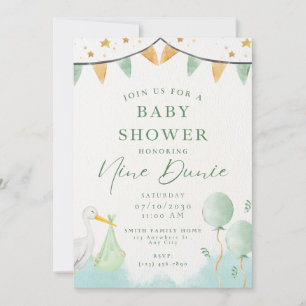 baby boy shower invitation balloon animal