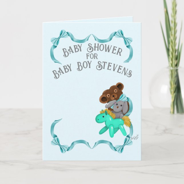 Baby Boy Shower Invitation Card (Front)
