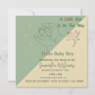 Baby Boy Shower Invitation   Hello Baby Editable B