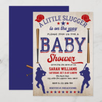 Baby Boy Shower Invitation, Vintage Baseball
