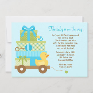 Baby Boy Shower Invitation with Matching Envelopes