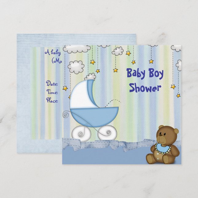 Baby Boy Shower Invite (Front/Back)