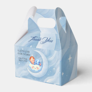 Baby Boy Shower Invite Moonlight Stars Watercolor Favour Box