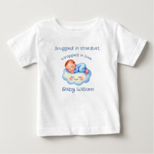 Baby Boy Shower Invite Moonlight Stars Watercolor T-Shirt