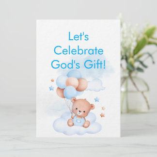 Baby Boy Shower Invite With Christian Bible Verse