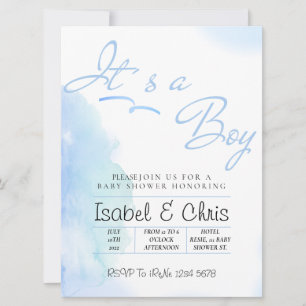 Baby BOY shower,  Modern frame Invitation