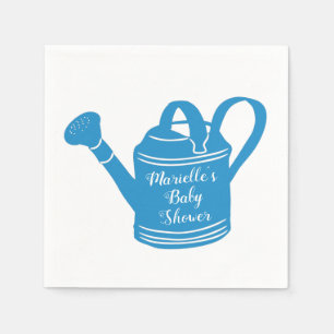 Baby Boy Shower Personalised Message Watering Can Napkin