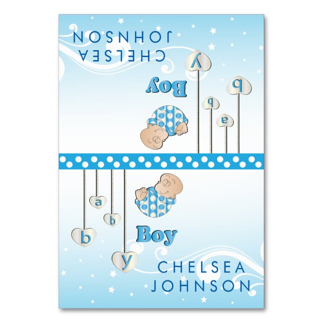 Baby Boy Shower | Place Cards (Front)