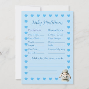 Baby Boy Shower Prediction Game Card