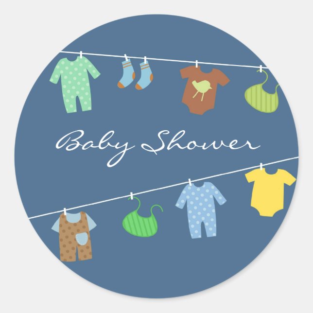 Baby Boy Shower Sticker (Front)