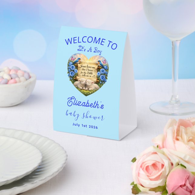 Baby Boy Shower Table Tent Sign (Insitu(Wedding))