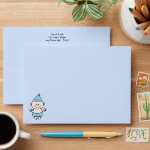 Baby Boy Shower Thank You Envelope