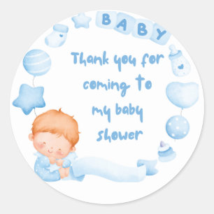Baby Boy Shower Thank You Sticker