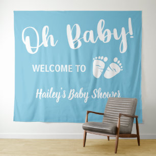 Baby Boy Shower Welcome Blue Tapestry