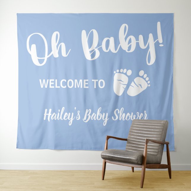 Baby Boy Shower Welcome Tapestry (In Situ (Horizontal))
