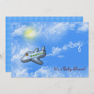 Baby Boy Shower with aeroplane Invitation
