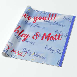 Baby Boy Soft Daisies Watercolor Baby Shower Wrapping Paper