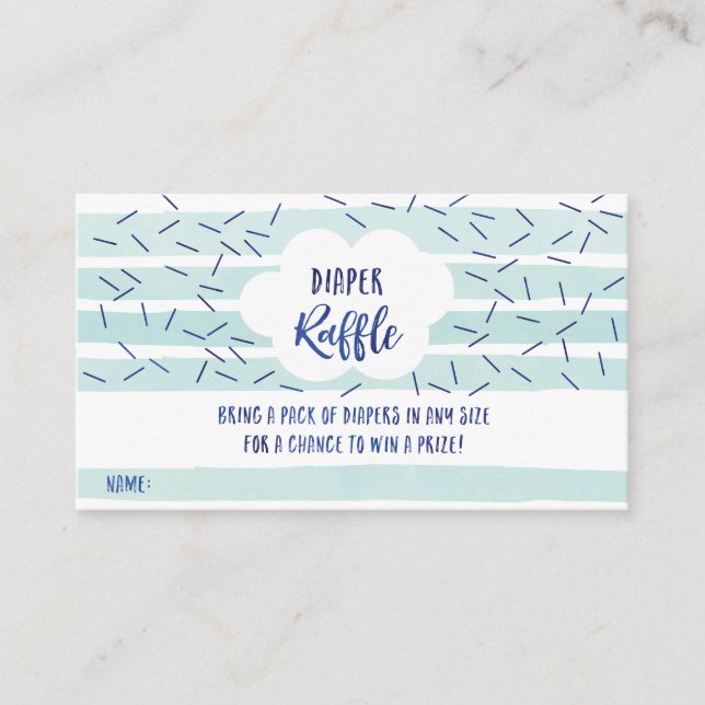 Baby Boy Sprinkle Diaper Raffle Cards - Blue (Front)