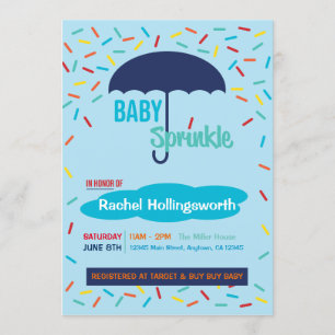 Baby Boy Sprinkle Umbrella Invitation