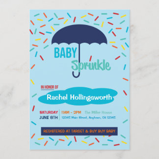 Baby Boy Sprinkle Umbrella Invitation