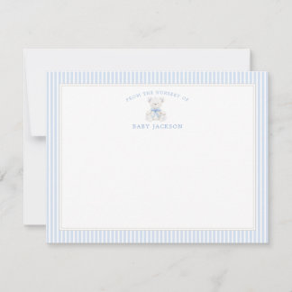 Baby Boy Teddy Bear Baby Shower Thank You Cards