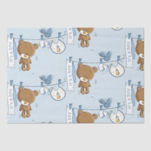 Baby Boy Teddy Bear   Tissue Paper