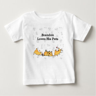 Baby Boy Tee Shirt with Cute Dogs