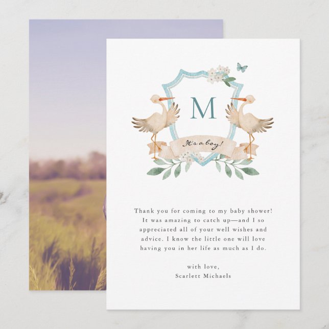 Baby Boy Thank You Card (Front/Back)