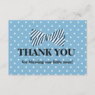 Baby Boy Thank You Card, Little Man Bow Tie Card