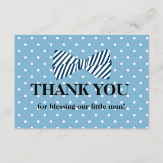Baby Boy Thank You Card, Little Man Bow Tie Card