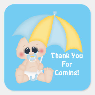 baby boy thank you sticker