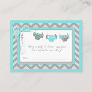 Baby Boy Tie Diaper Raffle Ticket Enclosure Card