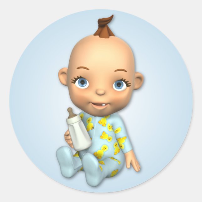 Baby Boy Toon Sticker (Front)
