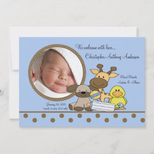 Baby Boy Toys PHOTO Birth Announcement