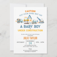 Baby Boy under Construction, Digger Baby Shower