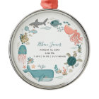 Baby Boy Under the Sea Birth Stats Keepsake