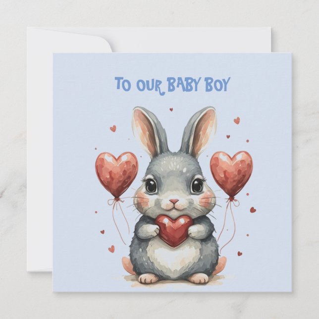 Baby Boy Valentine  Card (Front)