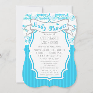 Baby Boy Vintage Bicycle for Built for 2 Baby Boy Invitation