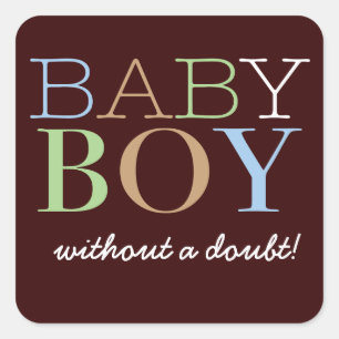 Baby Boy Vote Sticker for Gender Reveal Party