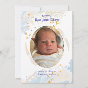 Baby Boy Welcome Birth Announcement
