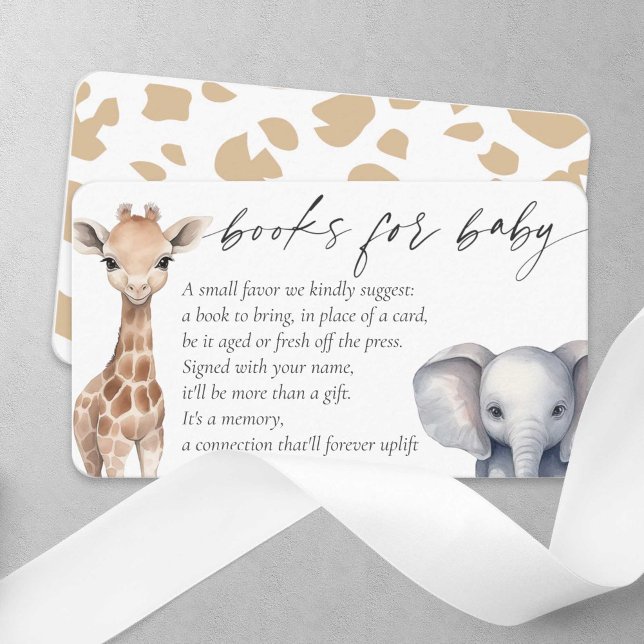 Baby Boy Wild One Safari Animals Books for Baby Enclosure Card (Little Wild One, Baby Boy Shower, Safari Themed Books for baby enclosure card.)