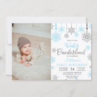 Baby Boy Winter ONEderland First Birthday Photo