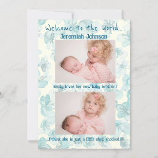 Baby Boy with Sibling New Arrival Announcement