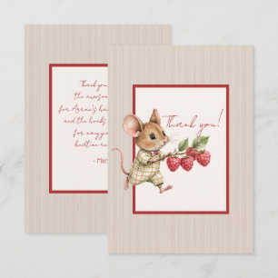 Baby Boy Woodland Animal Flat Thank You Card