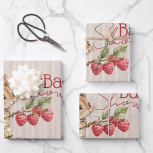 Baby Boy Woodland Animal Shower Wrapping Paper Sheet